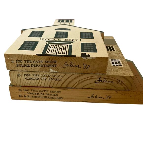 1987 The Cat’s Meow Lot of 3 Buildings – Signed Faline - Picture 6 of 6